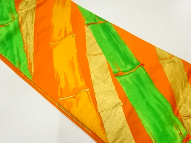 竹模様織出し袋帯